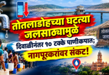 तोतलाडोहच्या घटत्या जलसाठ्यामुळे दिवाळीनंतर १० टक्के पाणीकपात; नागपूरकरांवर संकट!